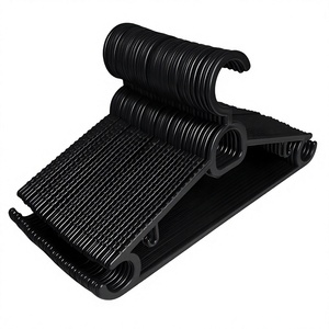 Cintres en plastique noir avec encoche d'épaule et barre pour cravates et foulards, pour armoire - Product Image 2