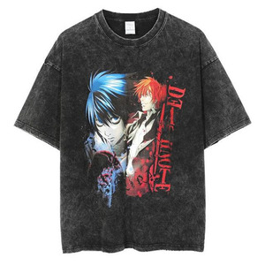 T-shirt Hip Hop High Street Lavate a Maniche Corte con Stampa Rock <span class=keywords><strong>Band</strong></span> Anime Giapponese Magliette Grafiche Abbigliamento Neutro per Uomo - Product Image 5