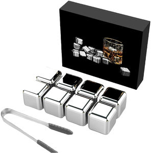 จีนขายส่งที่ขายดีที่สุดผลิตภัณฑ์ร้อนน้ําแข็งก้อนหินวิสกี้สแตนเลสนํามาใช้ใหม่หินวิสกี้ชุดของขวัญ - Product Image 1