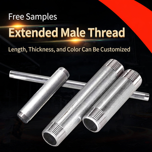 Raccord de tuyau en acier au carbone galvanisé, tube d'extension fileté mâle pour plomberie et conduit électrique - Product Image 4
