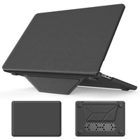 Étui de protection rigide en cuir PU avec support pliable pour MacBook Air 13,6 pouces