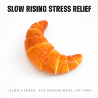 Jouet Squishy Croissant à Remontée Lente, Design en Forme de C, Couleur Orange Brun, Anti-Stress, Compagnon de Bureau