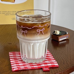 Taza de café de cristal con lazo rosa de viento de dibujos animados, taza de jugo de cerveza fría <span class=keywords><strong>para</strong></span> niña, taza de avena <span class=keywords><strong>para</strong></span> el desayuno en casa, regalo del Día de <span class=keywords><strong>San</strong></span> Valentín - Product Image 5