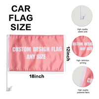 Drapeau de fenêtre de voiture personnalisé double face 12x18 pouces, toutes tailles, bannière personnalisée à clipser pour élection 2026 ou équipe sportive