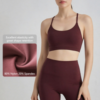 Soutien-gorge de yoga de haute qualité, modèle tendance pour la gym, confortable, froncé, sexy, avec fines bretelles