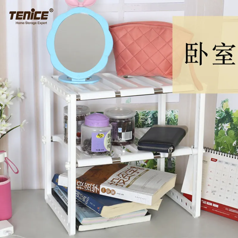 Tenice 2 tier Under Sink Expandable Heavy Duty 주최자 랙, 캐비닛 와 이동식 플라스틱 선반 및 강 관 대 한 주방