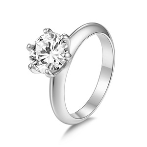 Six Classic Prong Setting S925 Sterling <b>Silver</b> Moissanite <b>Ring</b> Engagement Wedding <b>Solitaire</b> <b>Ring</b> For Women Gift - Product Image 2