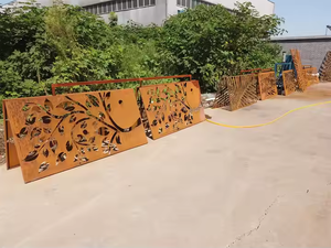 Galvanized Steel Art Deco Privacy <b>Screens</b> Panels <b>Free</b> <b>Standing</b> Outdoor/Indoor Balcony Patio <b>Garden</b> Room Divider Waterproof - Product Image 6