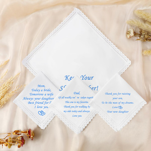 Pañuelos de Encaje Personalizados al por Mayor para Bodas, Pañuelos para la Novia para <span class=keywords><strong>Regalar</strong></span> <span class=keywords><strong>a</strong></span> Mamá, Papá y <span class=keywords><strong>a</strong></span> los Suegros, Regalos con Mensajes de Bendición - Product Image 1