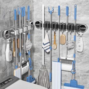 Simple Style <b>Mop</b> Holder <b>Wall</b> Mount Rectangle Punch Free Storage For Bathroom Cleaning Tools - Product Image 2