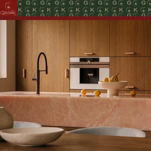 Îlot de cuisine en onyx rose pâle GOLDKING pour maison à plan ouvert, studio de <span class=keywords><strong>chef</strong></span>, suite d'hôtel et projets commerciaux - Product Image 3