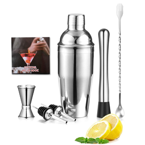 Juego de Coctelería Profesional, Accesorios Completos para <span class=keywords><strong>Bar</strong></span>, Colador de Acero Inoxidable, Pinzas, Jigger, Kit de Barman Plateado, Mixología - Product Image 1