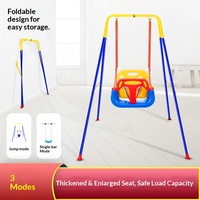 Balançoire sauteuse pour bébé avec support en bois massif, chaîne réglable, utilisation manuelle en intérieur pour enfants de 2 à 3 ans, capacité de charge de 12 kg, unisexe