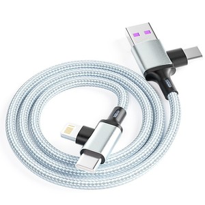 Cable de datos de carga rápida 4 en 1, cable de carga de nailon trenzado tipo C a Lightning para iPhone serie 15, cable de carga para teléfono móvil - Product Image 5