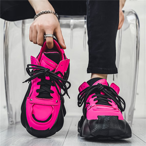 รองเท้าผ้าใบแฟชั่นผู้ชายแบบสวมลำลอง สไตล์ Chunky Platform สีแดง รับทำโลโก้ตามสั่ง - Product Image 5