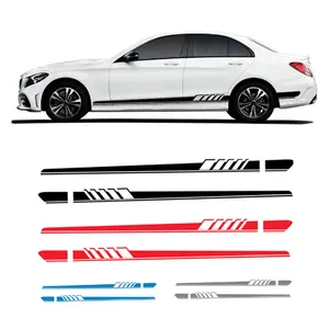 5pcs Car Side Body Vinyl Decal Sticker Racing Long Stripe Decals Self-adhesive Auto Decoration