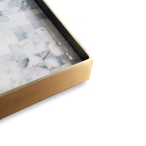 Bandeja para servicio de mármol, mosaico italiano - Product Image 3
