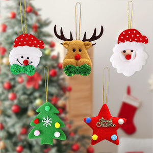Adornos Colgantes de Fieltro de Dibujos Animados de Reno, Santa y Estrella para Árbol de Navidad, Pequeños Colgantes Promocionales para Fiestas de Año Nuevo - Product Image 1