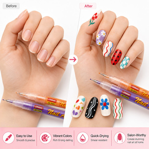 12 Marqueurs de Nail Art pour DIY, Stylos de <span class=keywords><strong>Dessin</strong></span> et de Peinture pour Graffiti, Points et Traçages - Product Image 4