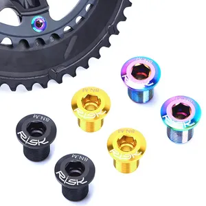 RISK Juego de 4 Tornillos de Titanio para Bicicleta de Carretera, Tornillo de Fijación para Plato de Bicicleta, para <span class=keywords><strong>SHIMANO</strong></span> DURA-ACE/ULTEGRA/105, Piezas de Bicicleta de Carretera - Product Image 3