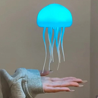 Lampe Méduse 3D Mobile USB à Commande Vocale Intelligente, Intensité Variable, Couleurs Changeantes, Veilleuse Créative, Décoration Lumineuse Océanique Anime