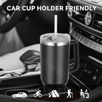 Ensemble de gobelets en acier inoxydable de 40oz, gobelet sous vide à sublimation de voyage avec poignée, bouteille thermos à boire et café