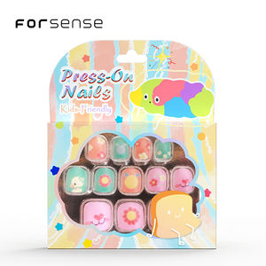 <span class=keywords><strong>Faux</strong></span> ongles extra petits taille pour enfants, fournitures à poser sur les ongles pour enfants, motifs mignons, <span class=keywords><strong>rose</strong></span> bébé, ongles carrés courts avec fleur - Product Image 3
