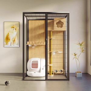 Kualitas tinggi Premium rumah kucing desain Villa mewah dengan kaca kokoh & aluminium dari pemasok sumber Cina untuk toko hewan peliharaan - Product Image 3