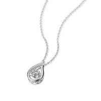 Colliers de diamants ronds imités éblouissants en forme de goutte d'eau simples pour les femmes colliers de pendentif CZ plaqué argent de mariage