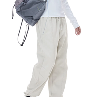 Ensemble de vêtements de sport pour homme avec logo personnalisé, coton 360g, noir uni, sweat à capuche oversize en molleton Eggshell, pantalon de survêtement incurvé