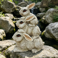 Figurine de lapin réaliste en résine peinte à la main, personnalisée, best-seller, pour décoration de Noël, extérieur et intérieur, jardin, printemps