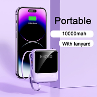 Prix de gros Logo personnalisé 10000mAh Power Bank avec câble intégré Mini Power Bank 10000mah Chargeur portable