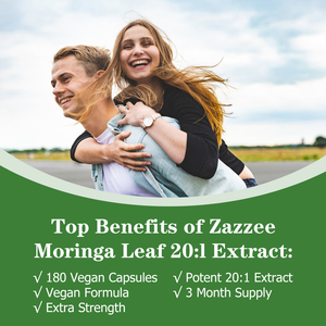 Capsules de feuilles de Moringa de haute qualité avec extrait de Moringa 20:1, favorisent la digestion, l'immunité, l'énergie, la clarté mentale et sont antioxydantes - Product Image 6