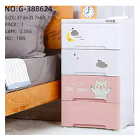 Armoire de rangement pour vêtements d'enfants, armoire de rangement pour la maison, verrouillable, 3, 4, 5, 6 étages, tiroirs en plastique