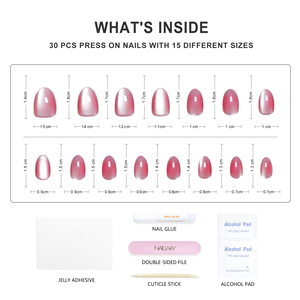 Nailway larga duración Flexible corto redondo ojo de gato venta al por mayor prensa en las <span class=keywords><strong>uñas</strong></span> acrílico Gel Artificial <span class=keywords><strong>uñas</strong></span> postizas - Product Image 4