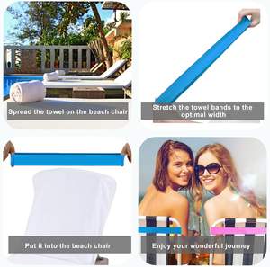 <span class=keywords><strong>สาย</strong></span>รัดผ้าขนหนูชายหาดซิลิโคนยืดหยุ่นยี่ห้อสั่งทำพิเศษ อุปกรณ์จำเป็นสำหรับการเดินทางข้ามประเทศ ใช้กับเก้าอี้ชายหาดและสระว่ายน้ำ - Product Image 3