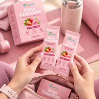 Bandes buccales ODM Glow saveur fraise, complément alimentaire très vendu, favorisant la santé des cheveux, des ongles et de la peau, et soutenant le système immunitaire
