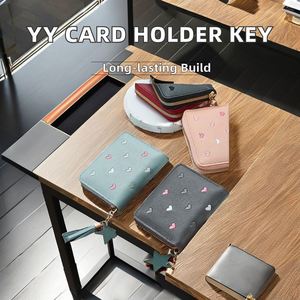 Stylish Zipper Storage PU Leather Card Case Keychain Stocked Business & Promotional Credit Card Holder <b>Gift</b> - Product Image 2
