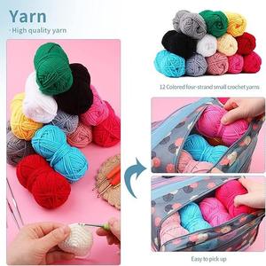 Kit de <span class=keywords><strong>crochet</strong></span> pour débutants de 130 pièces avec sac à main, ensemble d'aiguilles à <span class=keywords><strong>crochet</strong></span> avec <span class=keywords><strong>livre</strong></span> de <span class=keywords><strong>crochet</strong></span>, fournitures de <span class=keywords><strong>tricot</strong></span> et de <span class=keywords><strong>crochet</strong></span> - Product Image 2