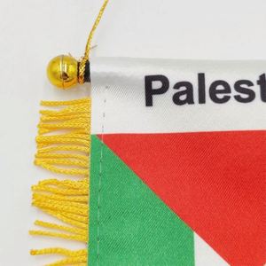 Wholesale Customized Israel Palestine Tassels Country Wall Hanging <b>Flags</b> for Window Polyester Digital Printed Decoration - Product Image 3