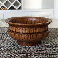 Bol à thé au lait mongol artisanal populaire en bois, bol rond tibétain en bois pour ghee, supporte logo personnalisé, bois massif naturel