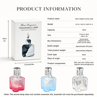Lampe aromatique catalytique, brûleur d'huiles essentielles, diffuseur de parfum en verre de 185 ml, anti-odeur, maison, bureau, hôtel, logo personnalisé OEM