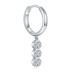 Pendientes de Aro con Borlas de Moissanita de 3mm y 4mm, Corte Esmeralda, Plata de Ley, Joyería con Forma de Llave y Silicona, de All Fashion - Product Image 3