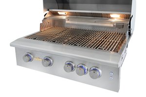Barbecue à gaz commercial d'extérieur en acier inoxydable à 4 brûleurs avec allumage électronique, fonctions de rôtissoire à steak, montage et nettoyage faciles - Product Image 2