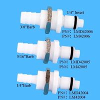 Raccord rapide à basse pression pour montage sur panneau, avec valve, en POM naturel, pour tube de 4,8 mm (3/16 po), avec raccord femelle 1/4 Flow