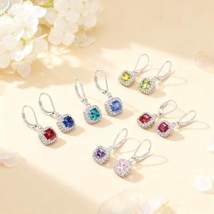 Pendientes de Halo chapados en rodio de lujo de alta calidad, pendientes de aro de flores, pendientes de mujer plateados 925, venta al por mayor <span class=keywords><strong>2023</strong></span> - Product Image 4