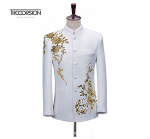 Giacca da studente New Republic China per giovani uomini <span class=keywords><strong>abito</strong></span> nero stile cinese Costume coro nero tunica giacca pettinata - Product Image 5