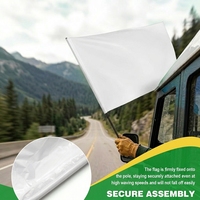 Drapeaux d'événement en plastique blanc personnalisés 60x90 cm avec un mât de drapeau personnalisé, imperméables et résistants aux UV, drapeau multi-usages
