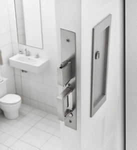 모던 앤티크 황동 직사각형 프라이버시 포켓 슬라이딩 도어 잠금장치, 프라이버시 잠금 해제 방식이 있는 아연 합금 매립형 잠금장치 - Product Image 4