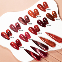 HONEY GIRL Factory OEM Wholesale Starry Red Cat's Eye Gel Polish Nail Cat Eye Gel Hot Sale Exotic Nail Gel Polish